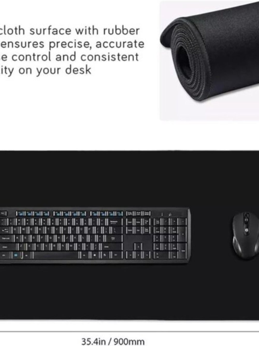 Mouse Pad -Black Mouse Pad with Non-Slip Rubber Base Large